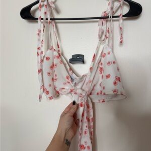 Princess Polly Red Floral Patterned Top